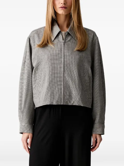 rag & bone check-pattern draped-panel jacket