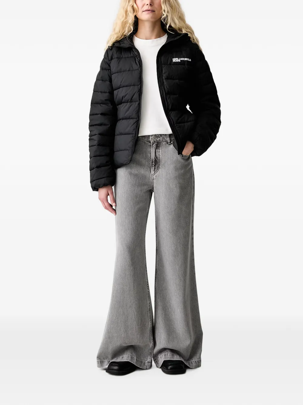 Karl Lagerfeld Jeans Gevoerd jack met capuchon Zwart