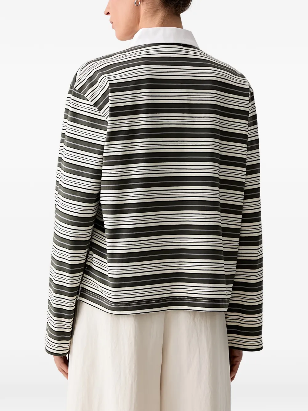 rag & bone Kelly gestreept katoenen poloshirt met lange mouwen Groen
