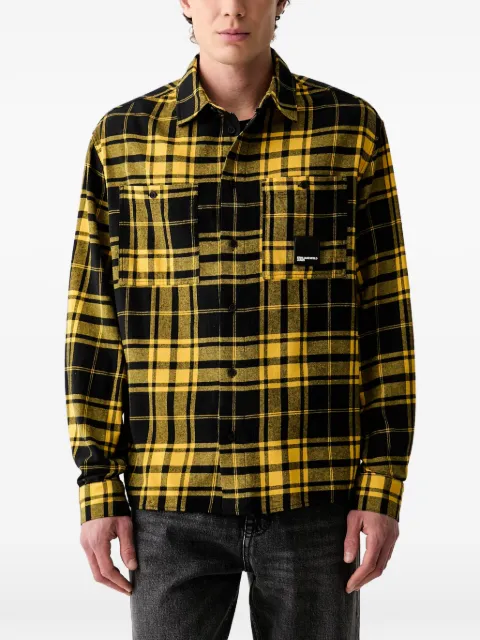 Karl Lagerfeld Jeans chemise à carreaux et détail de patch