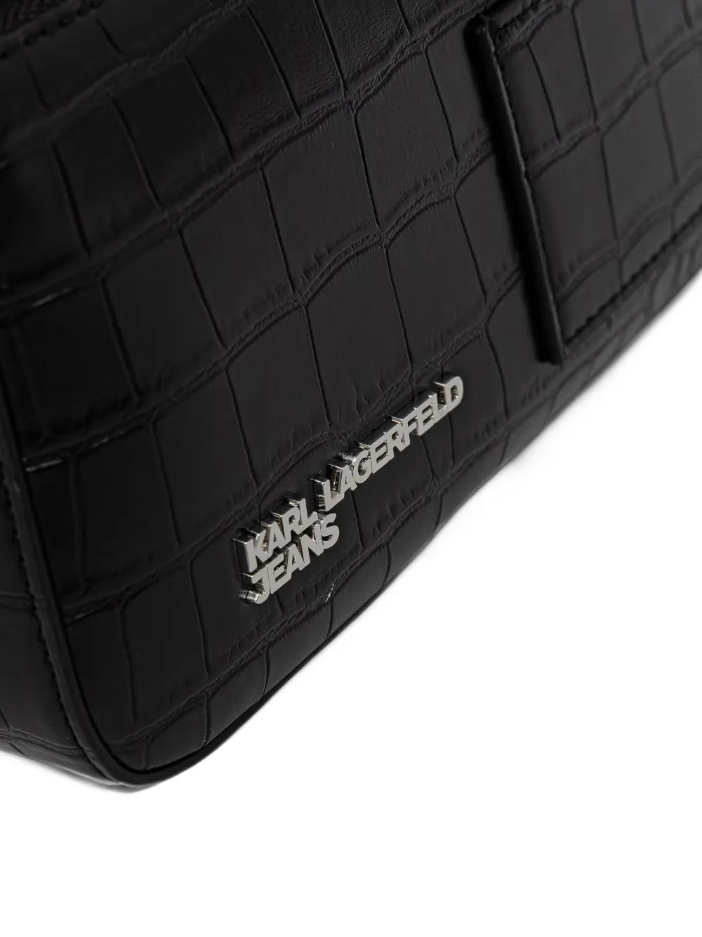 Karl Lagerfeld Jeans crocodile-effect clutch bag Zwart