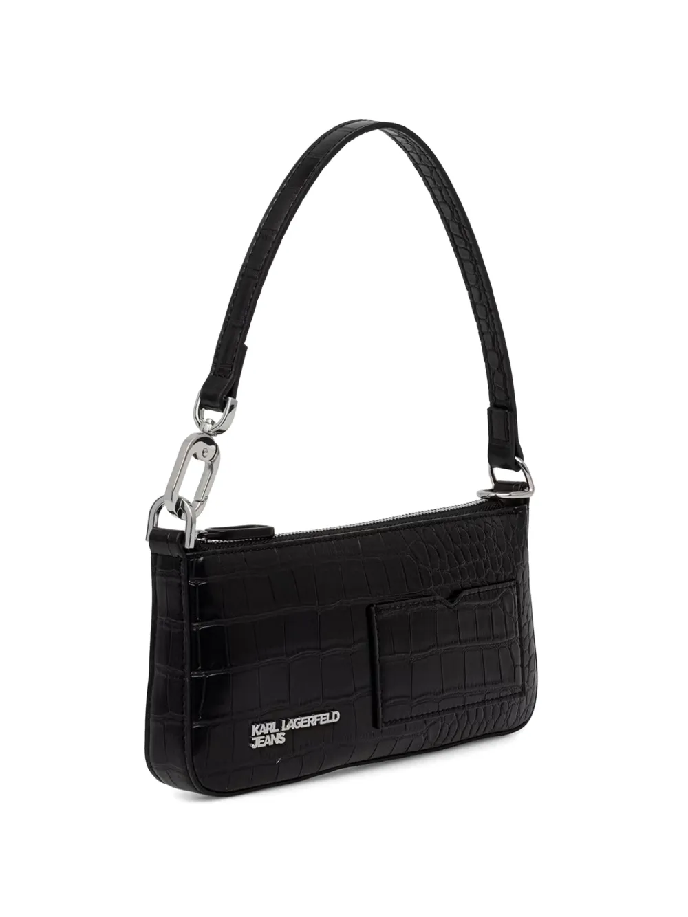 Karl Lagerfeld Jeans crocodile-effect clutch bag Zwart