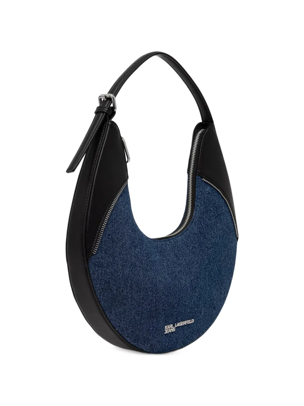 Karl Lagerfeld Jeans Gewelfde shopper met denim vlakken Blauw
