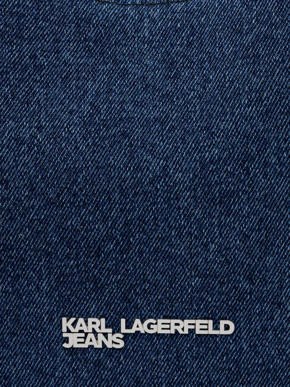 Karl Lagerfeld Jeans Gewelfde shopper met denim vlakken Blauw