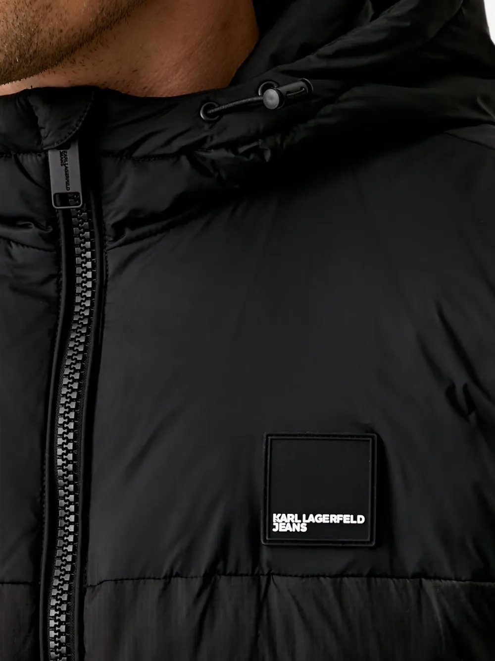 Karl Lagerfeld Jeans Bodywarmer met capuchon Zwart