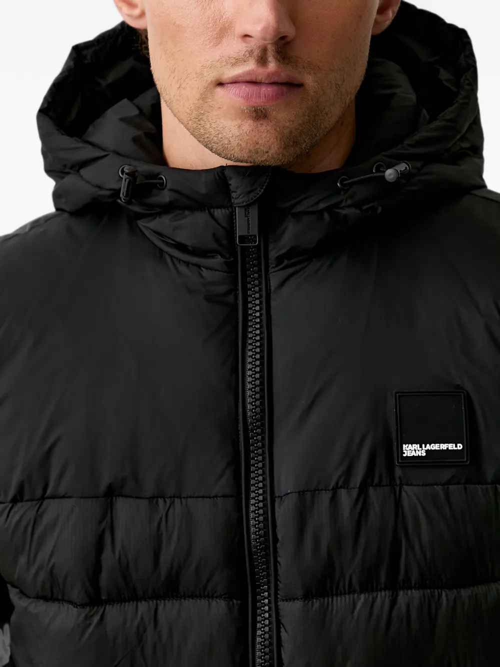 Karl Lagerfeld Jeans Bodywarmer met capuchon Zwart