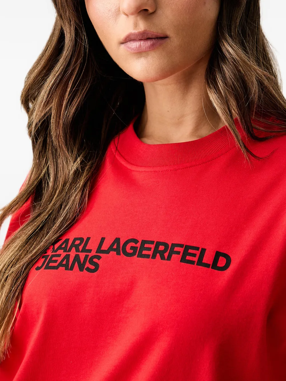 Karl Lagerfeld Jeans T-shirt met logoprint Rood