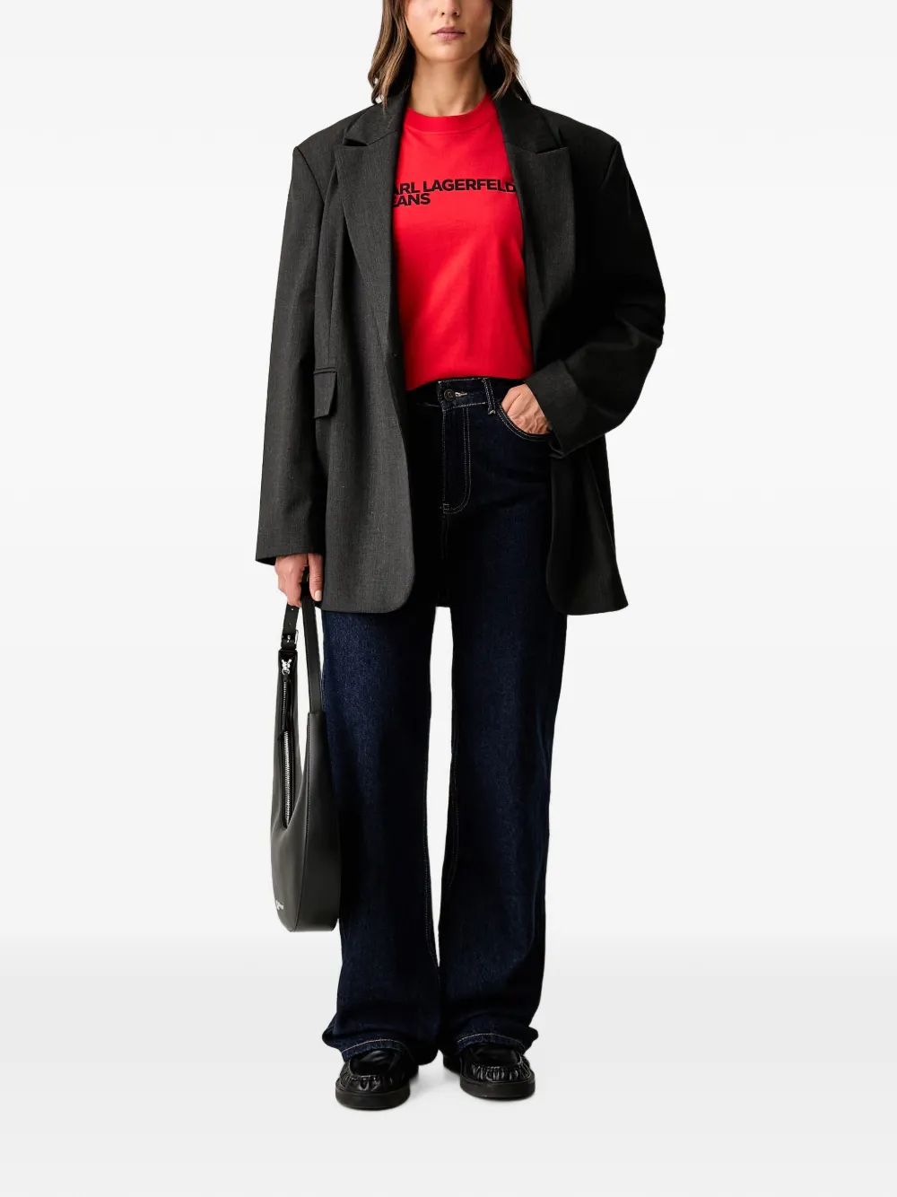 Karl Lagerfeld Jeans T-shirt met logoprint Rood