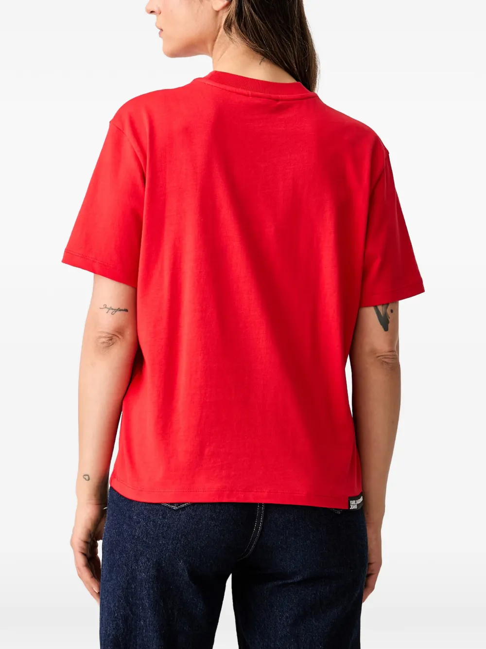 Karl Lagerfeld Jeans T-shirt met logoprint Rood