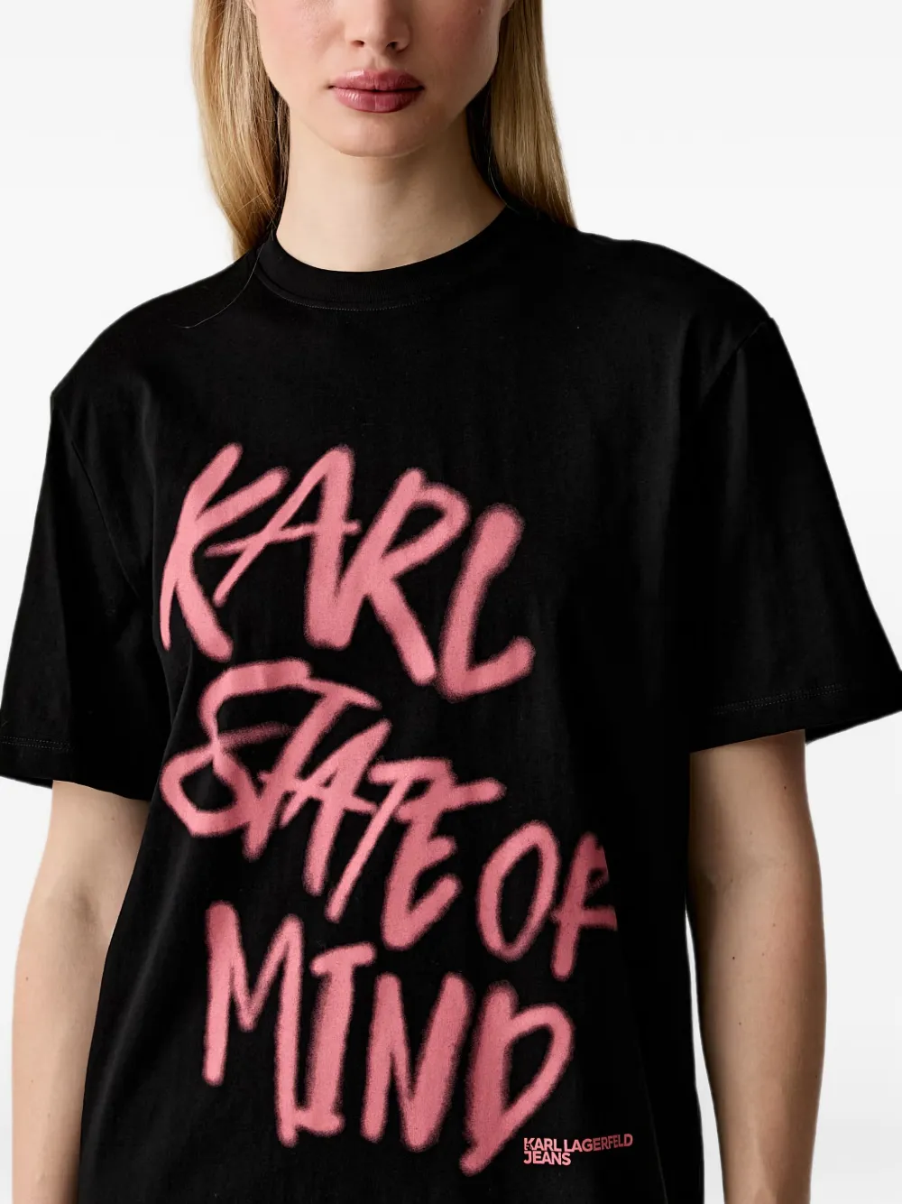 Karl Lagerfeld Jeans T-shirtjurk met tekst Zwart