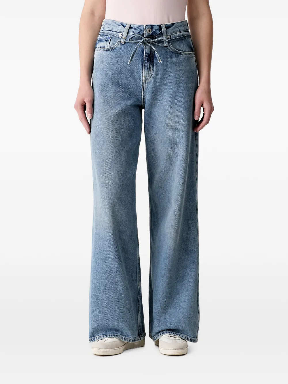 Karl Lagerfeld Jeans tie-fastening wide-leg jeans - Blu