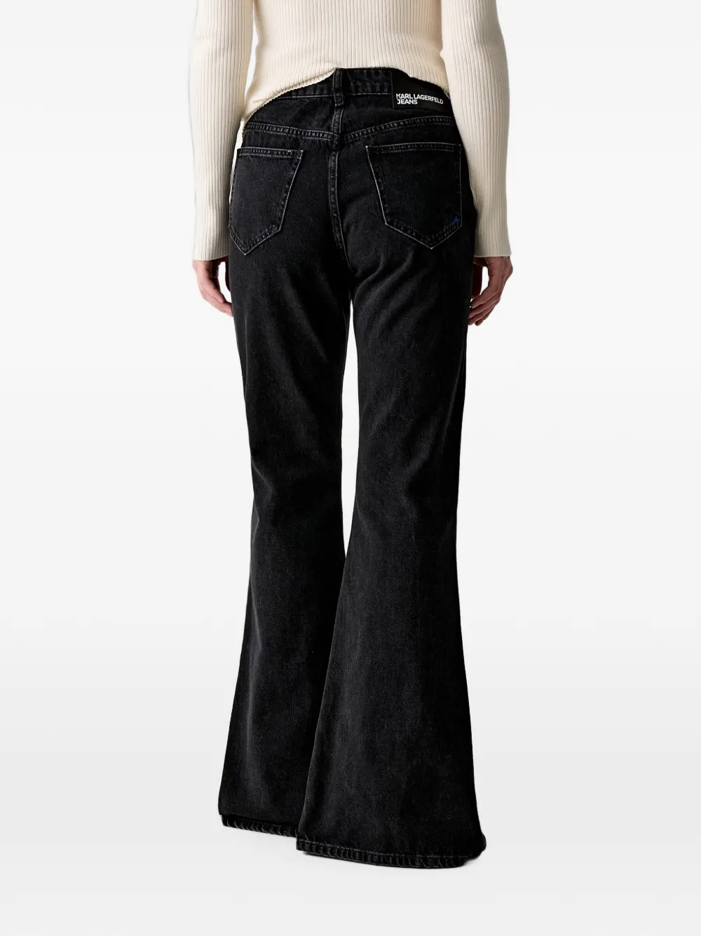 Karl Lagerfeld Jeans Flared jeans met naad-detail Zwart
