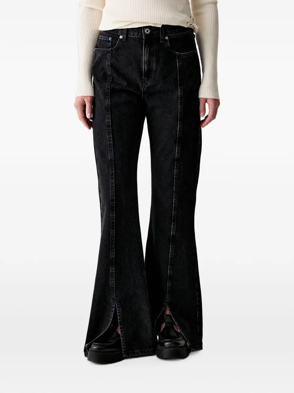 Karl Lagerfeld Jeans seam-detail flared-hem jeans - Schwarz