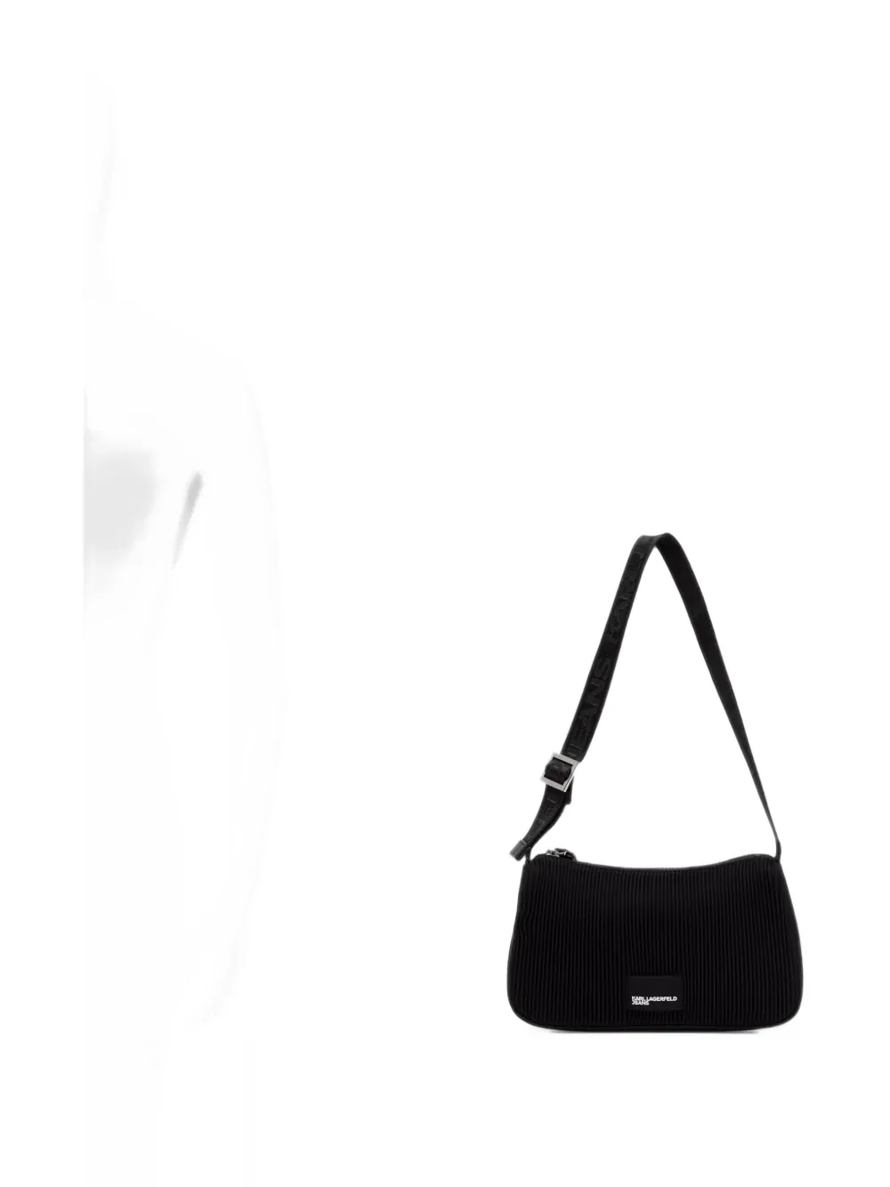 Karl Lagerfeld Jeans logo-patch plissé shoulder bag Zwart