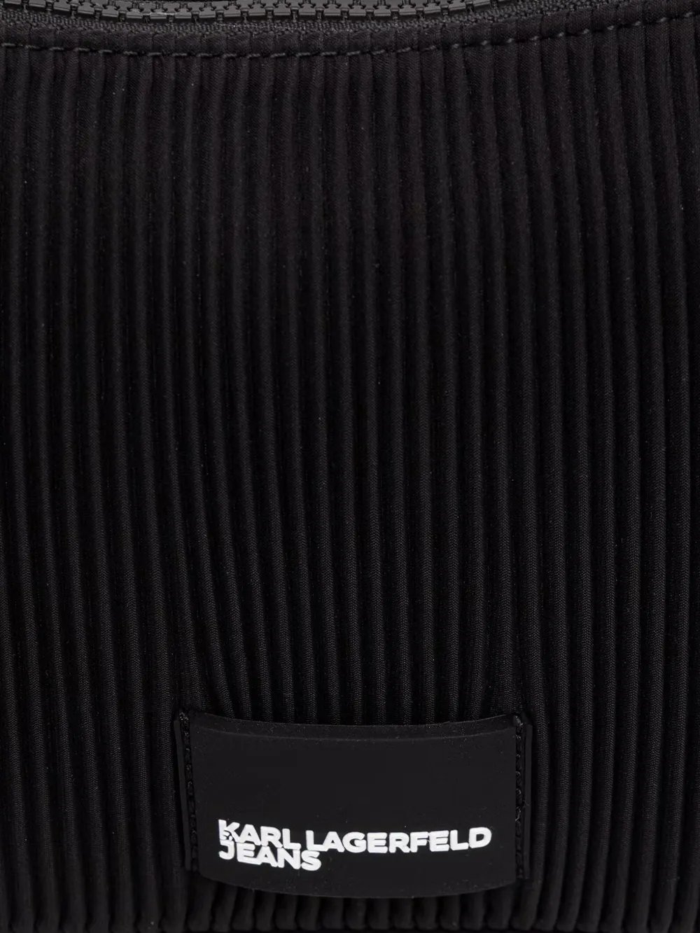 Karl Lagerfeld Jeans logo-patch plissé shoulder bag Zwart
