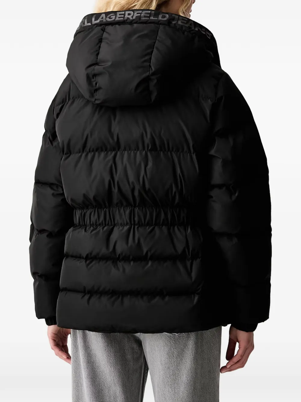 Karl Lagerfeld Jeans Donsjack met ceintuur Zwart