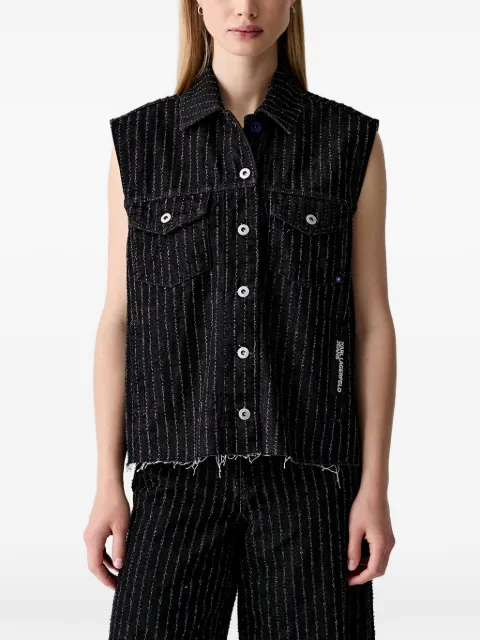 Karl Lagerfeld Jeans pinstripe-pattern sleeveless jacket
