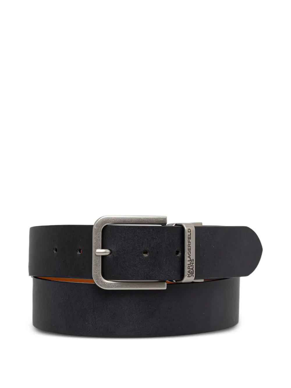 Karl Lagerfeld Jeans logo-engraved reversible belt - Schwarz