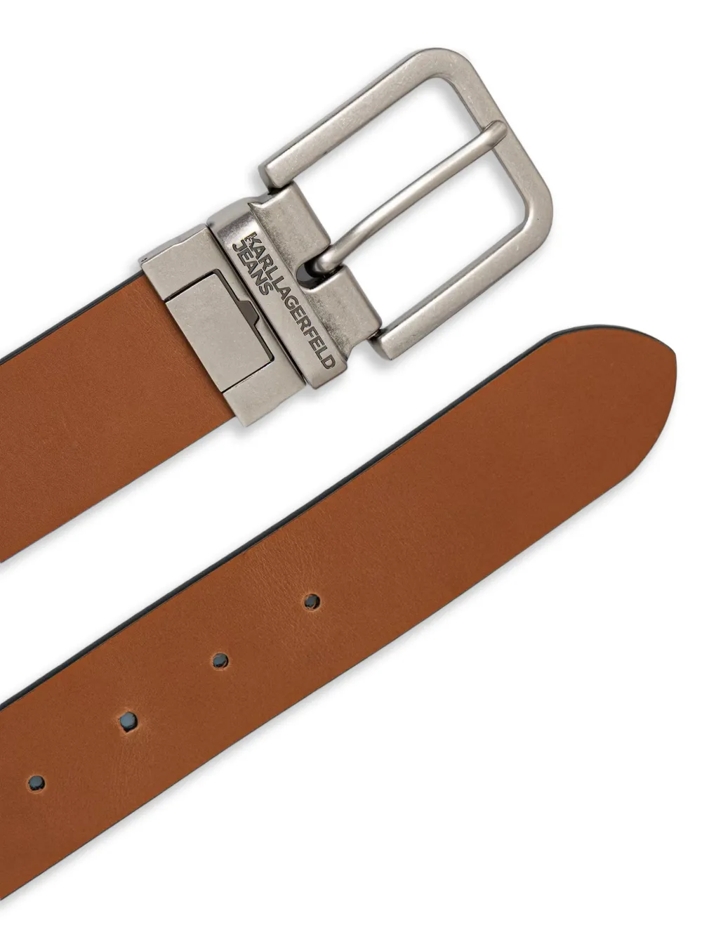 Karl Lagerfeld Jeans Omkeerbare riem met logo gravure Zwart
