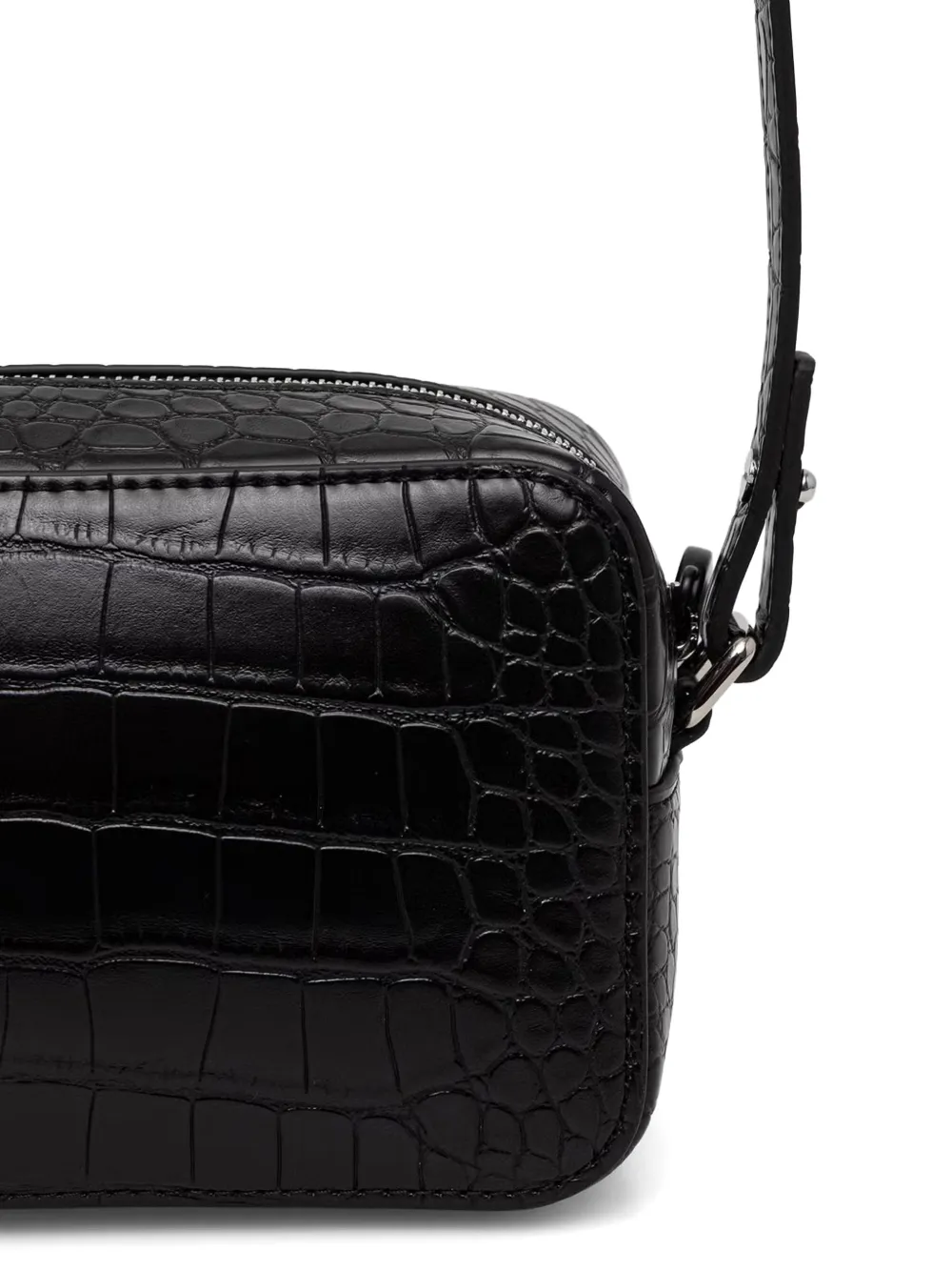 Karl Lagerfeld Jeans croc-effect logo-print shoulder bag Zwart