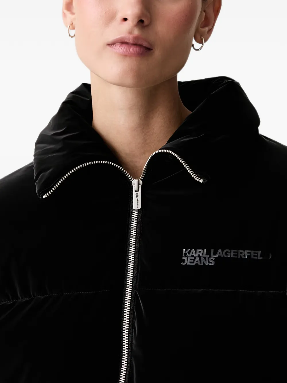 Karl Lagerfeld Jeans Fluwelen donsjack Zwart