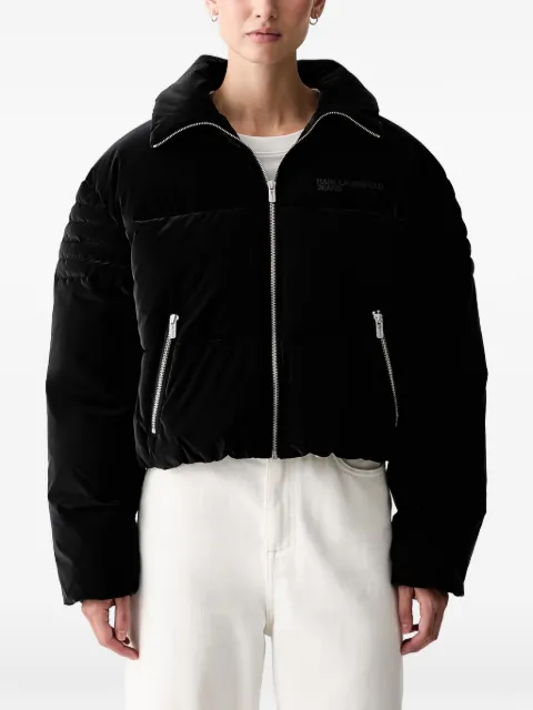 Karl Lagerfeld Jeans velvet-effect puffer jacket