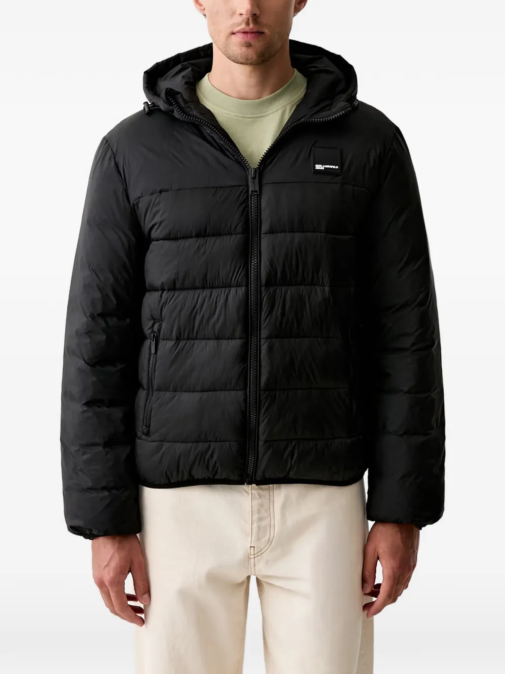 Karl Lagerfeld Jeans hooded quilted jacket - Schwarz