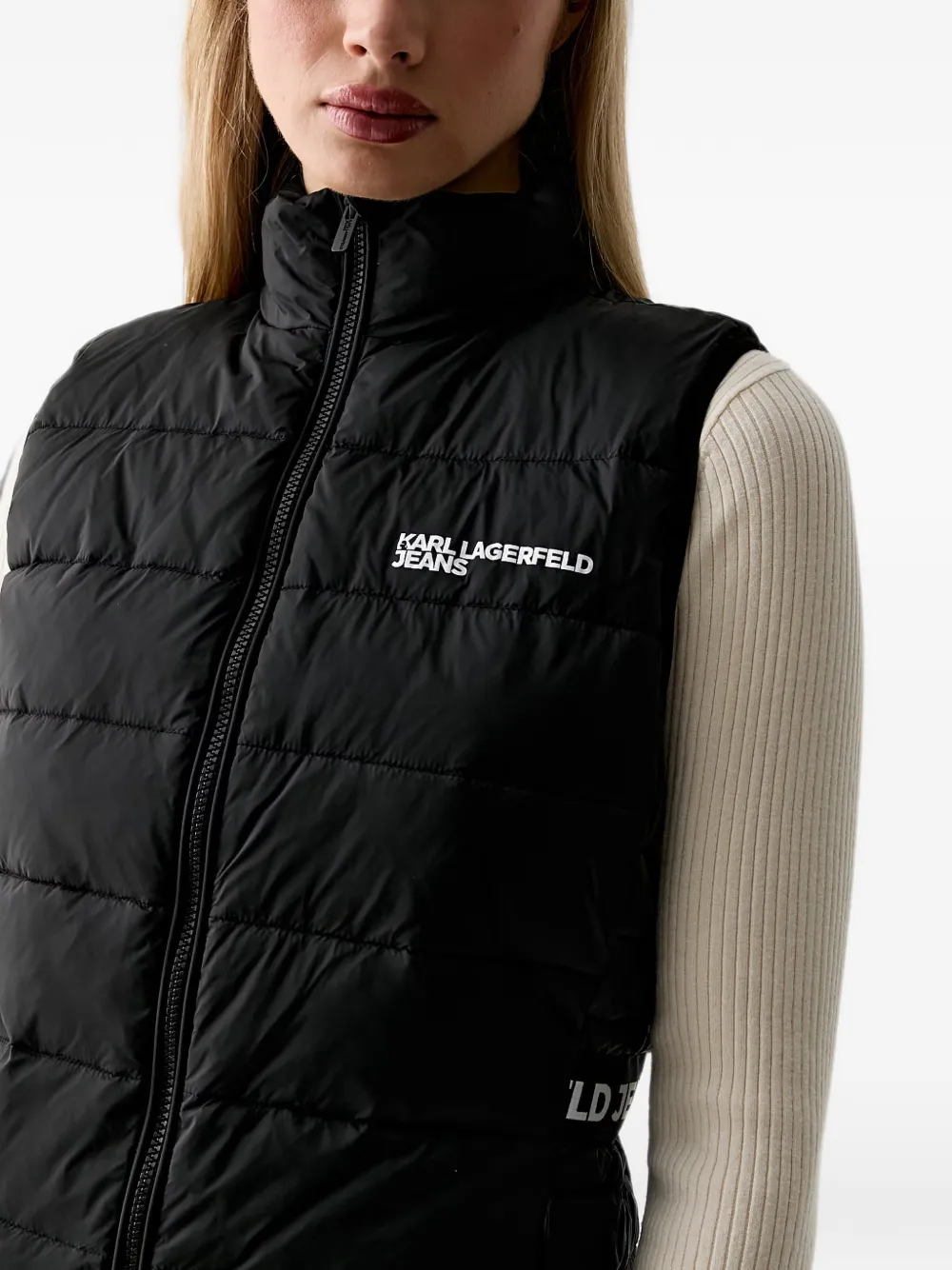 Karl Lagerfeld Jeans logo-print gilet Zwart