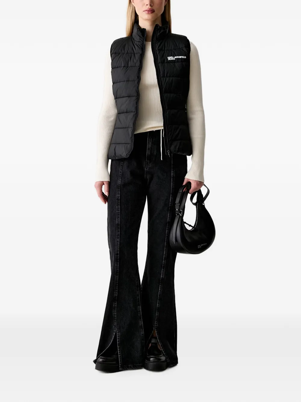 Karl Lagerfeld Jeans logo-print gilet Zwart