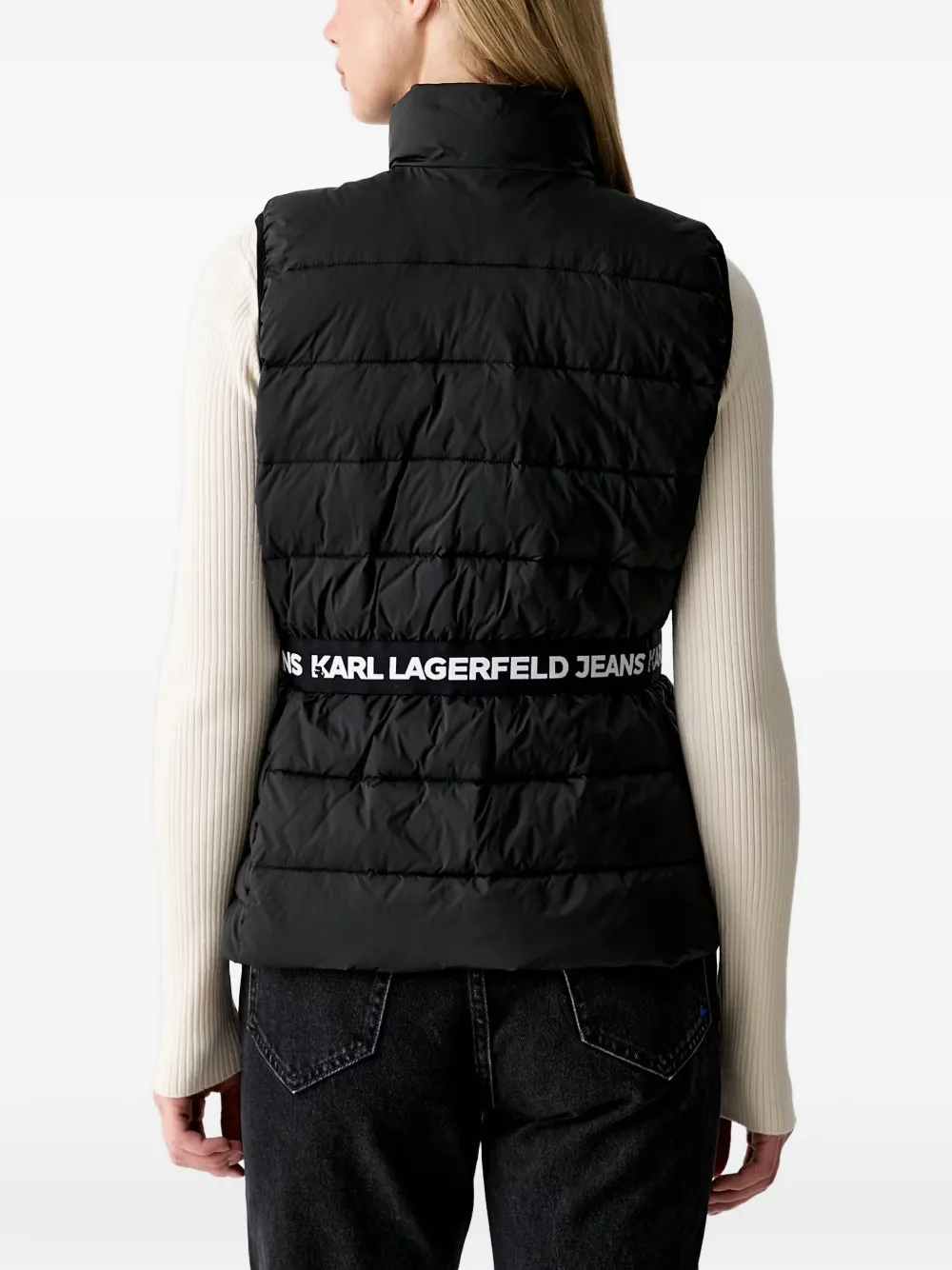 Karl Lagerfeld Jeans logo-print gilet Zwart