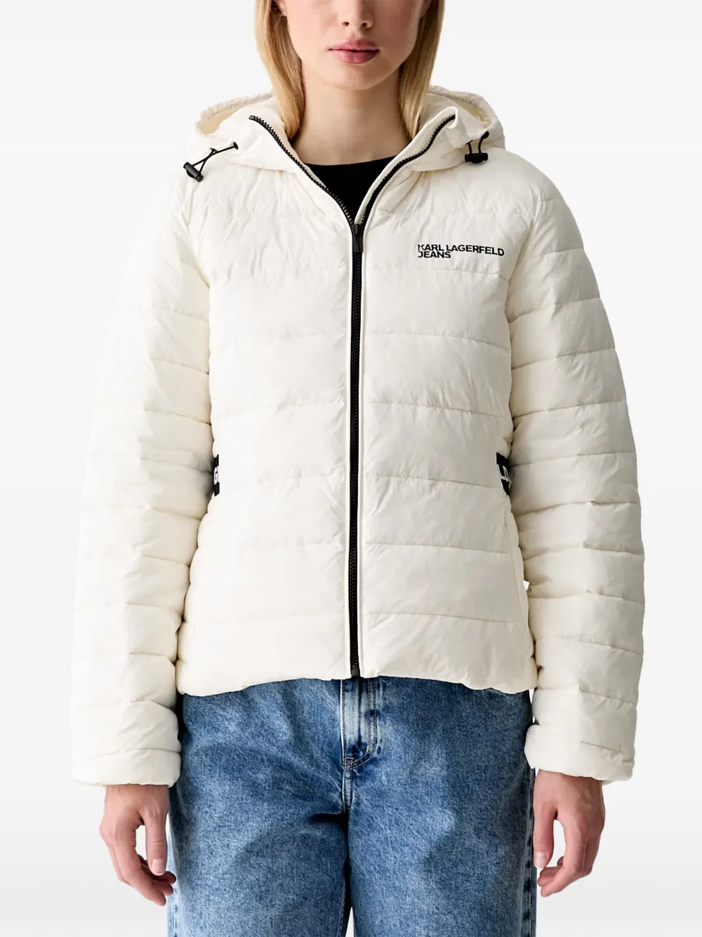 Karl Lagerfeld Jeans quilted hooded jacket - Weiß
