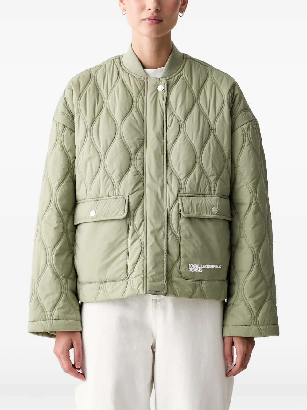 Karl Lagerfeld Jeans quilted logo-print jacket - Grün