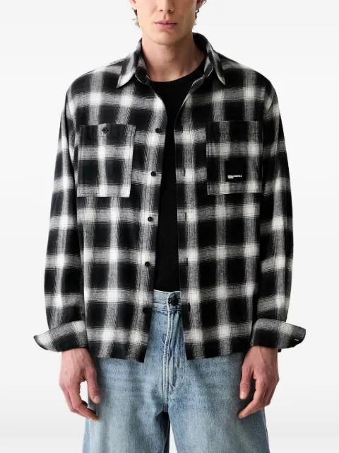 Karl Lagerfeld Jeans camisa con parche del logo y motivo de cuadros