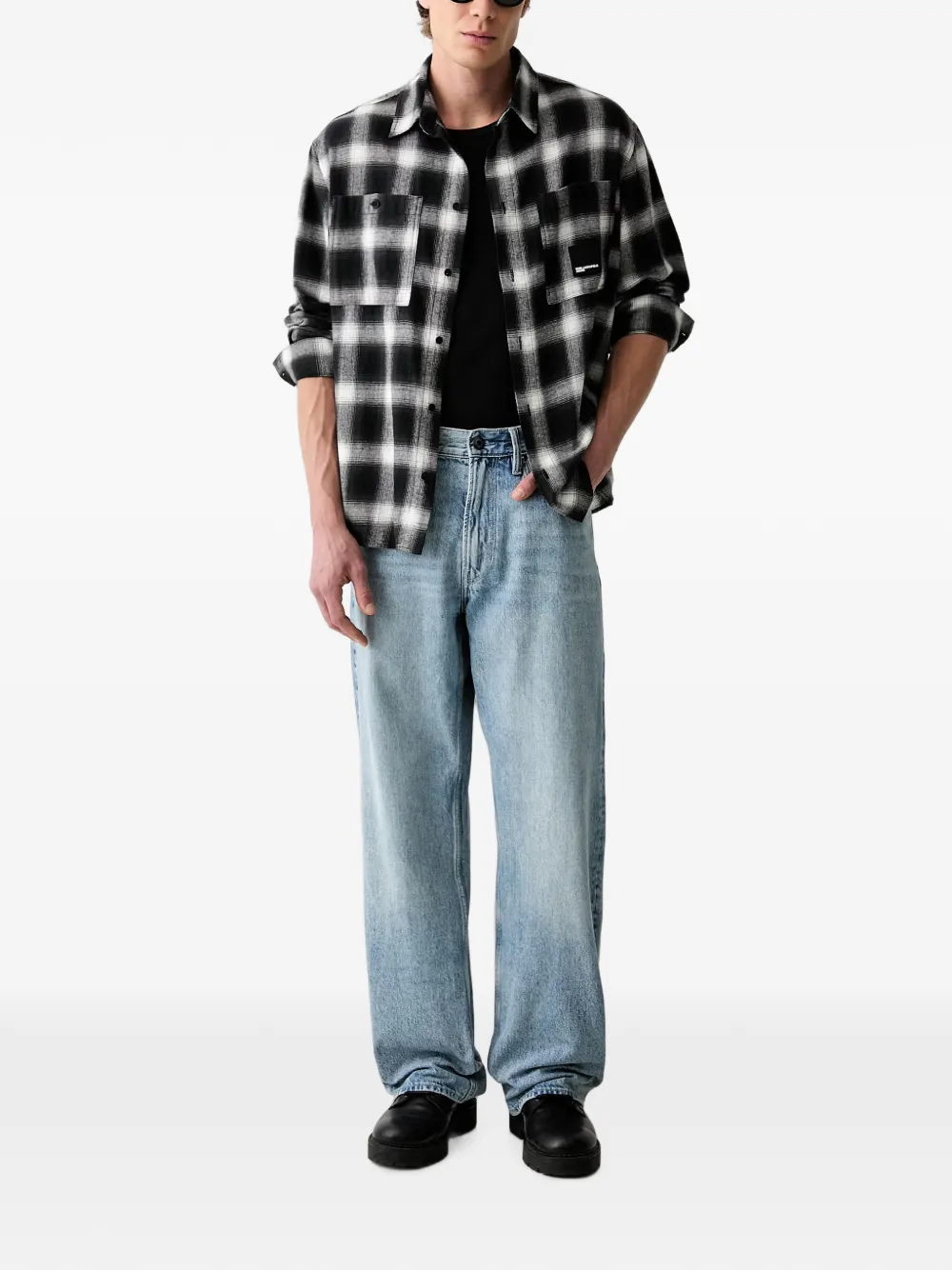 Karl Lagerfeld Jeans Geruit overhemd Zwart