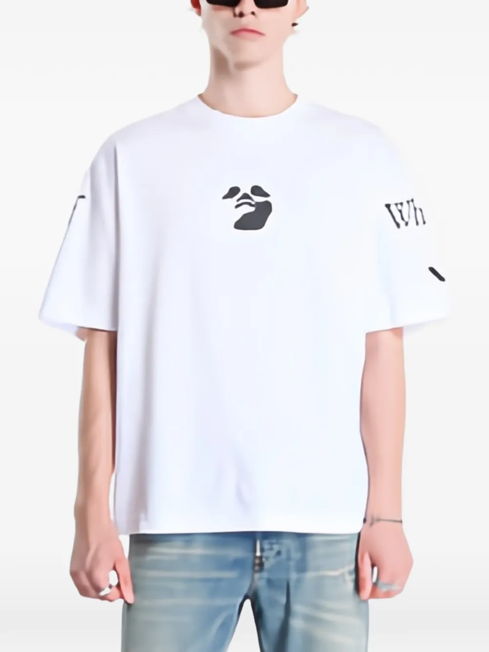 Off-white Swimming Logo Skate Short-sleeve T-shirt In White