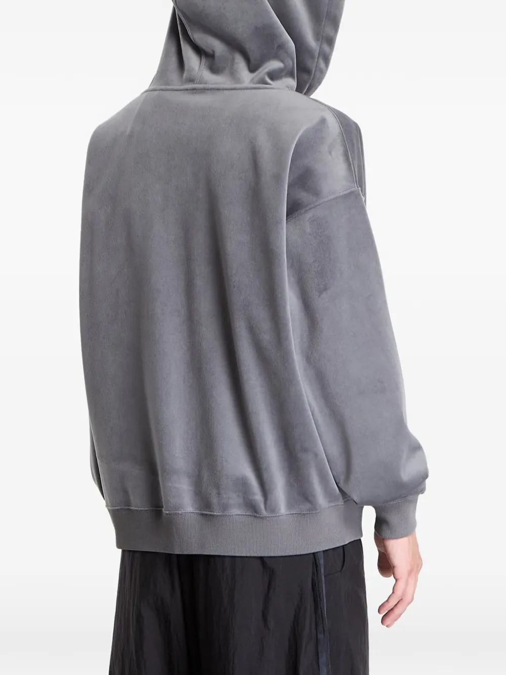 Y-3 Fluwelen jack met trekkoord en capuchon Grijs
