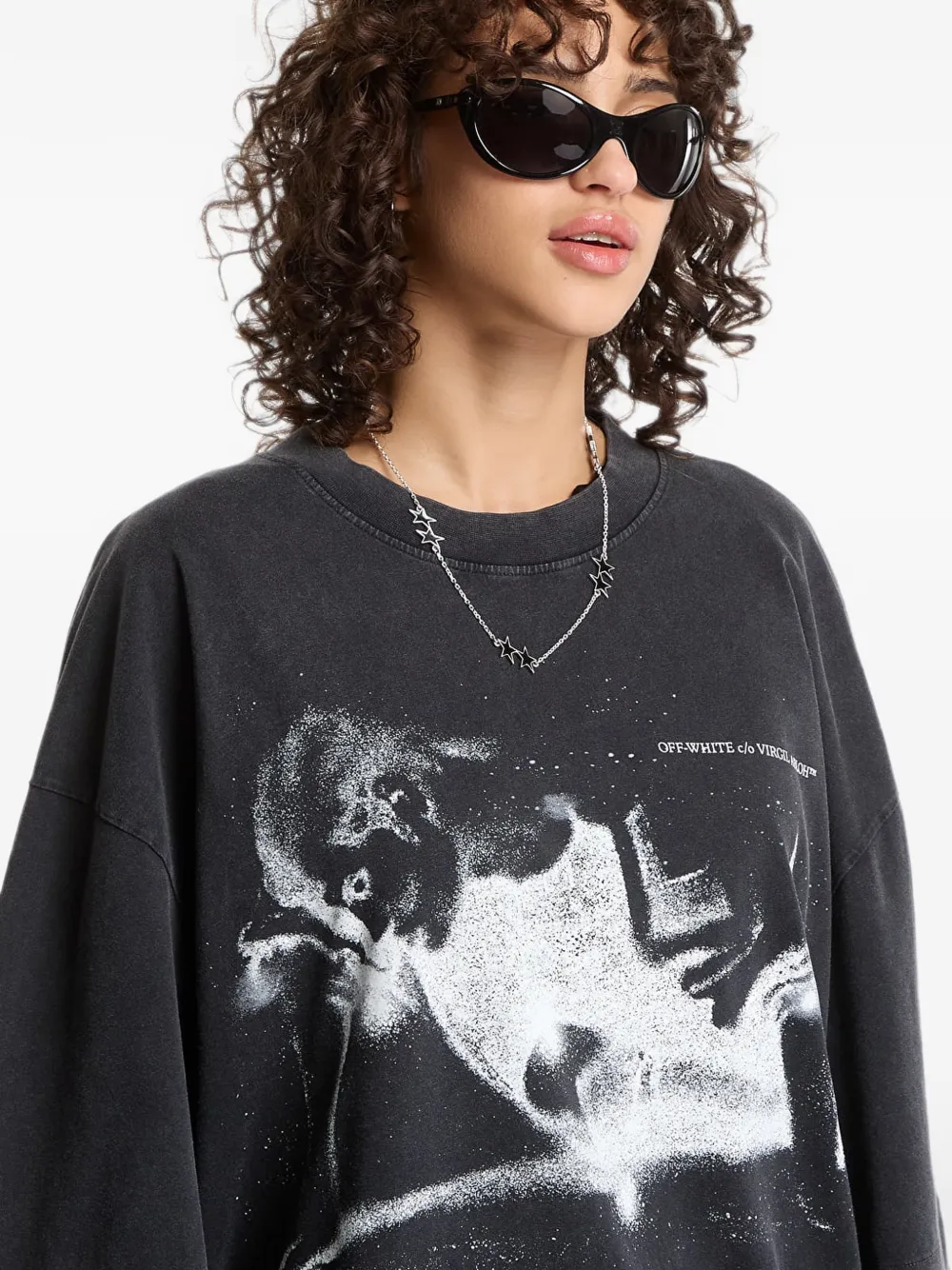 Off-White Mini-jurk met grafische print Zwart