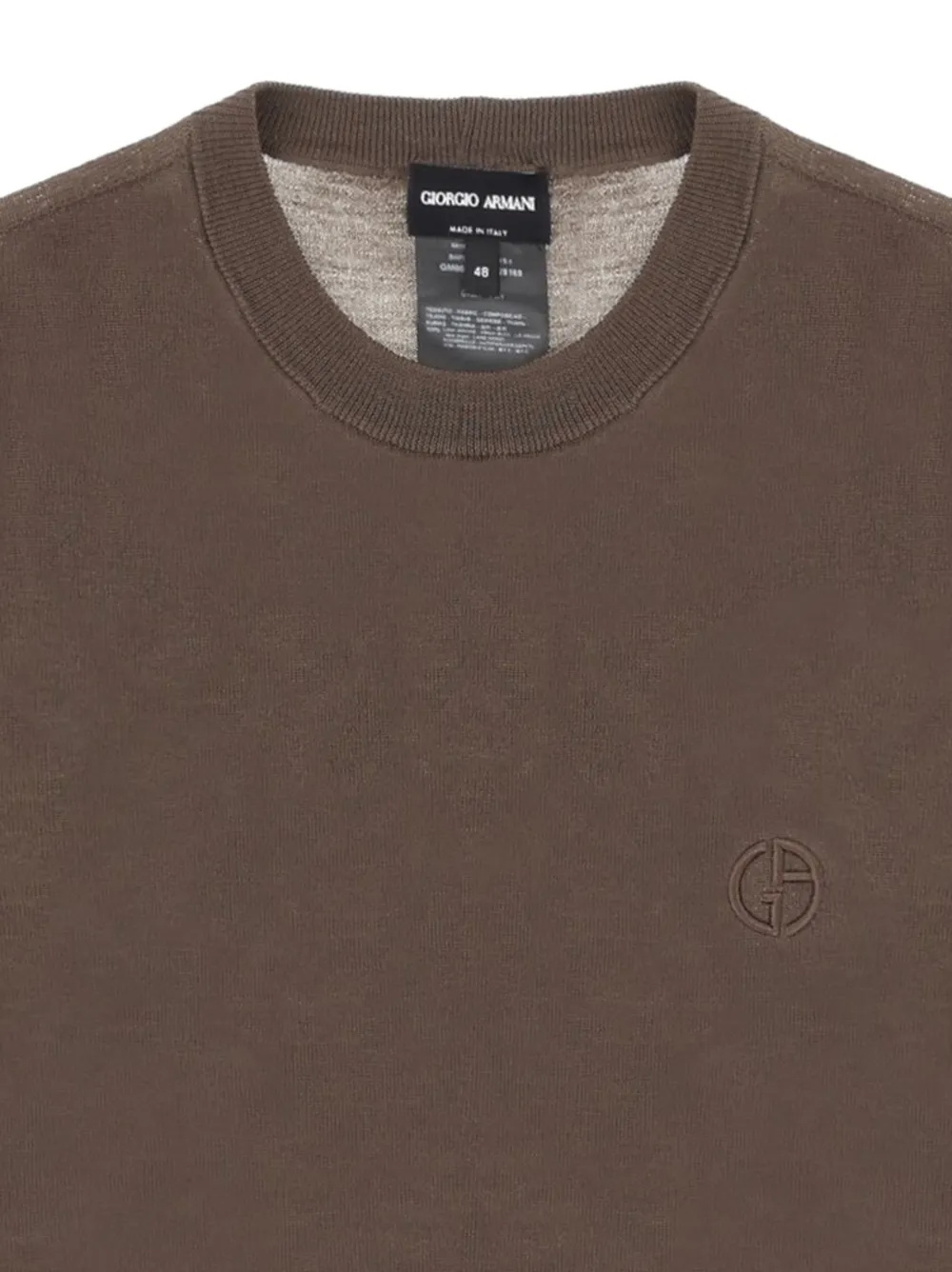 Giorgio Armani Trui van scheerwol met geborduurd logo Bruin