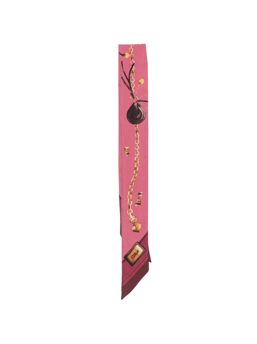 Chloé jewellery-print silk scarf - Rosa