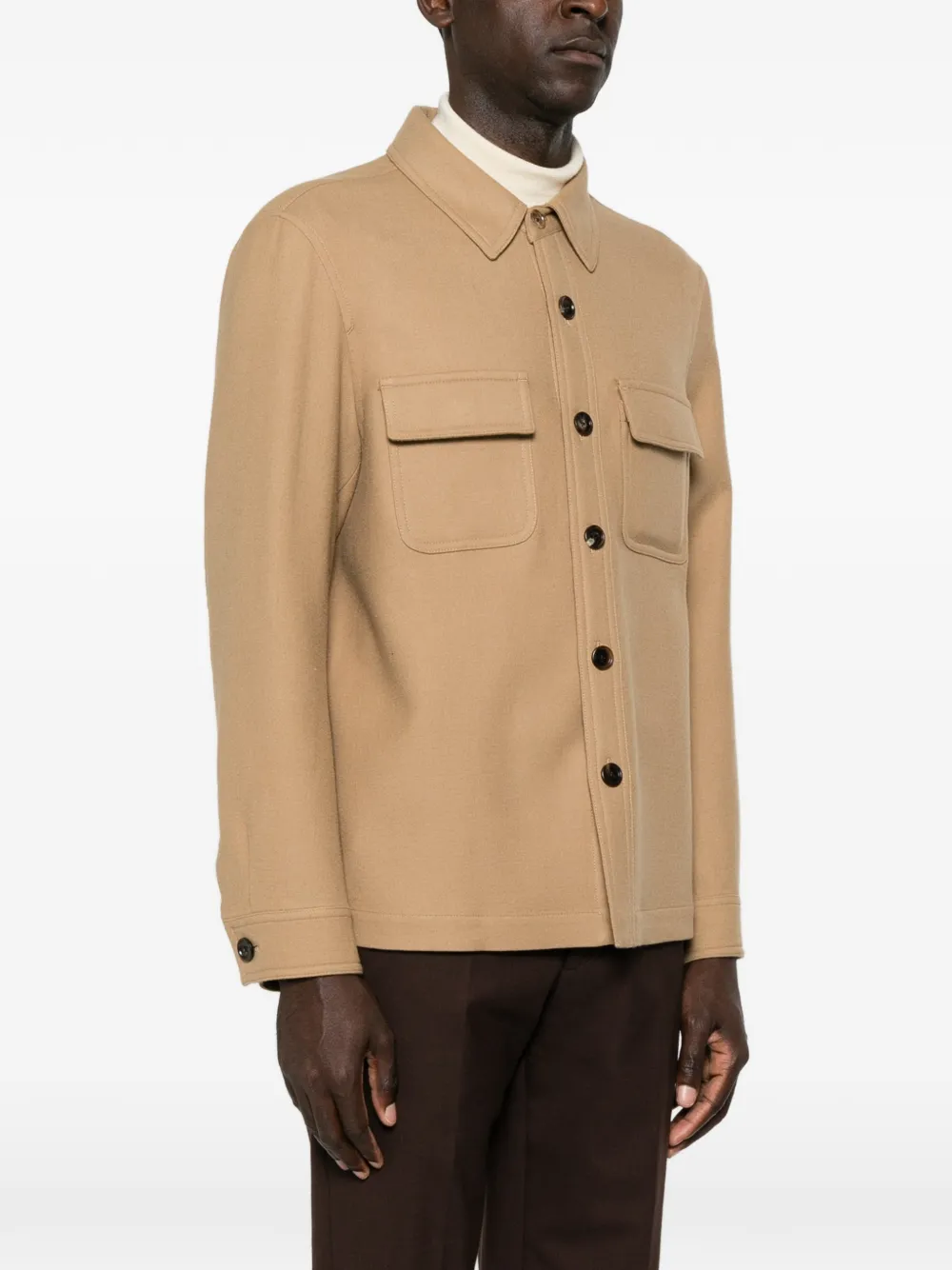 TOM FORD Button-up shirtjack met borstzak Bruin
