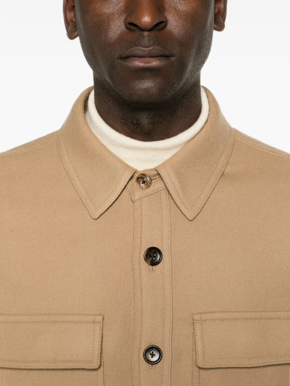 TOM FORD Button-up shirtjack met borstzak Bruin