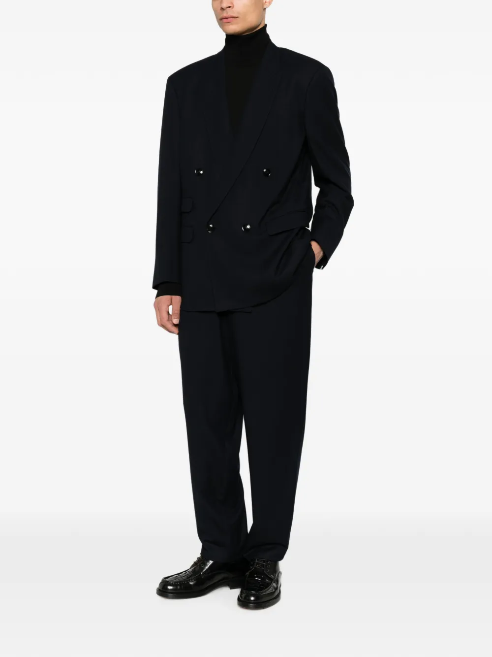 Giorgio Armani Pak met dubbele rij knopen Blauw