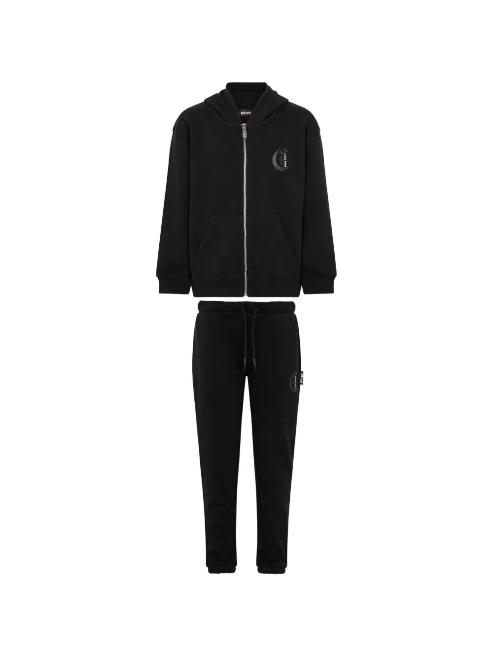 Just Cavalli Kids Trainingspak met logo-print en rits Zwart