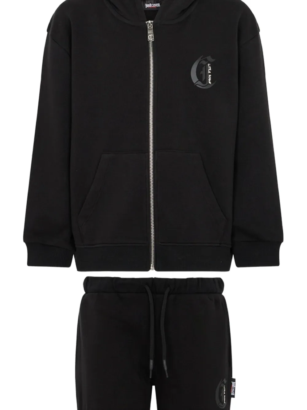 Just Cavalli Kids Trainingspak met logo-print en rits Zwart