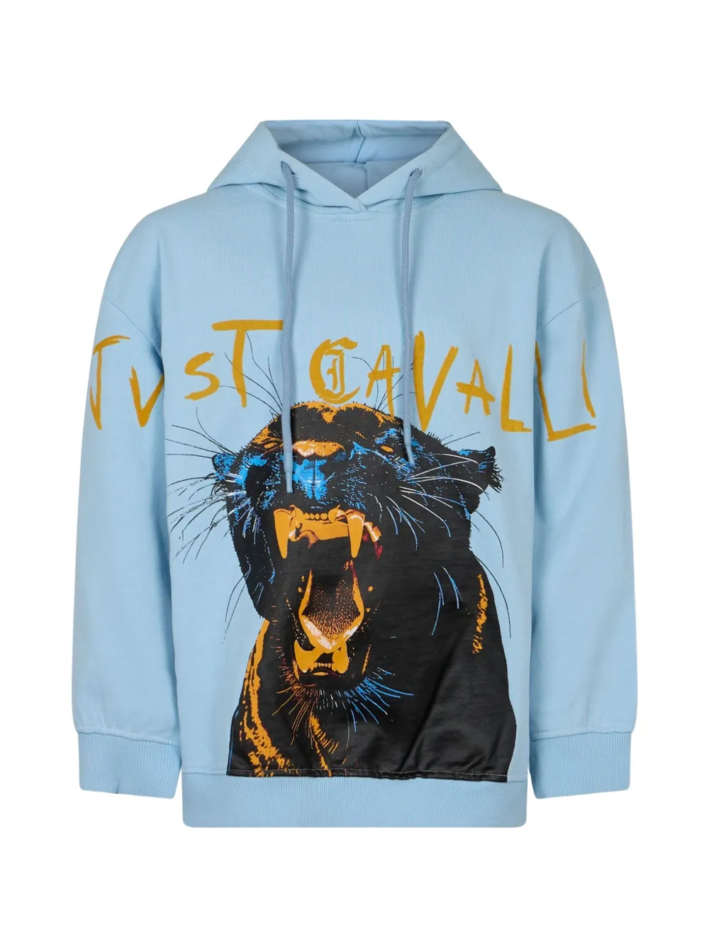 Just Cavalli Kids Hoodie met panterprint Blauw