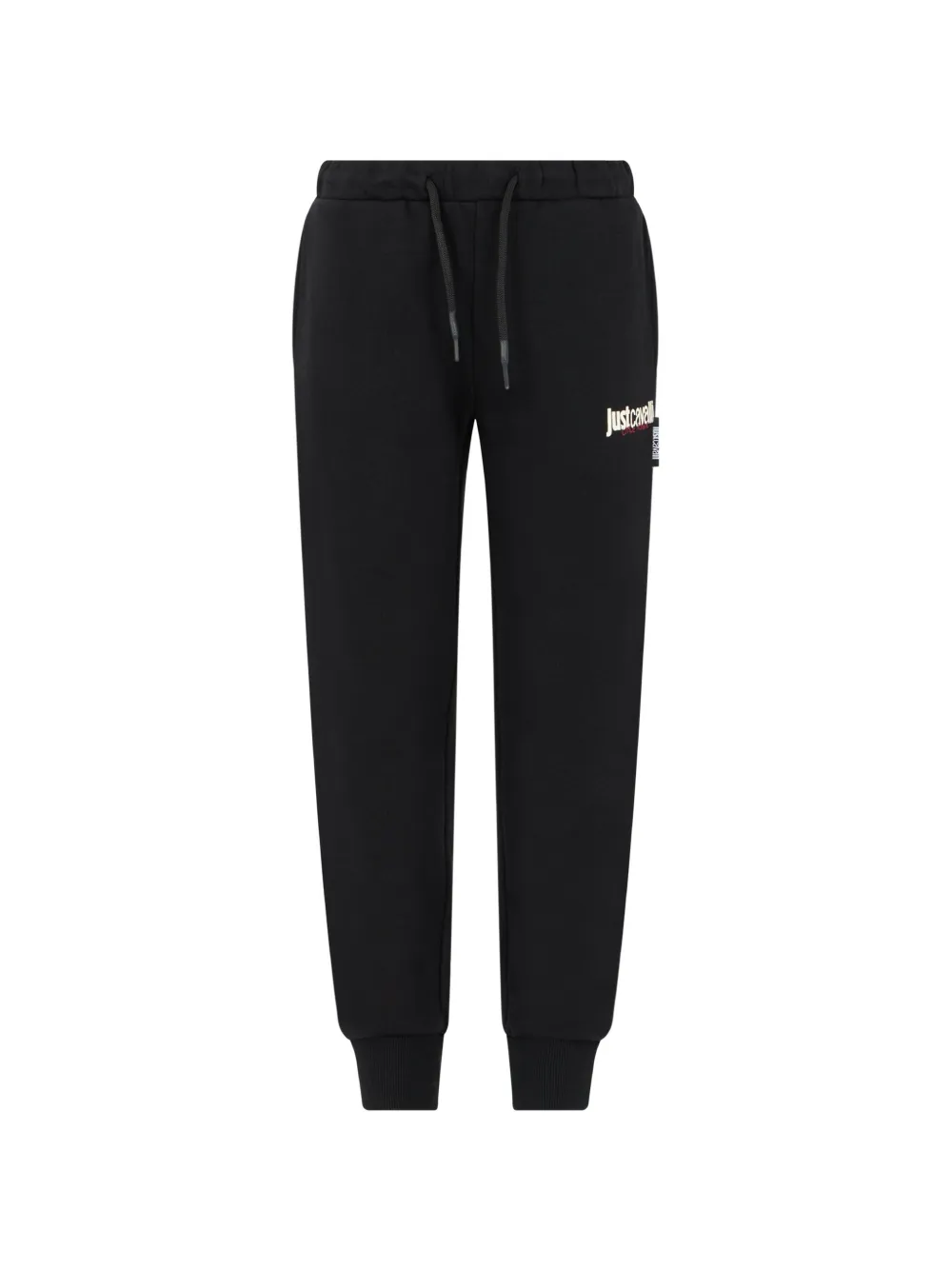 Just Cavalli Pantaloni sportivi con coulisse e stampa logo - Nero