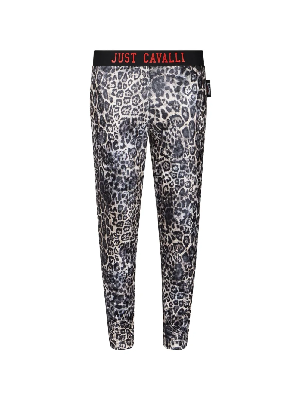 Just Cavalli pantalon à imprimé léopard et taille monogrammée - Noir Just Cavalli pantalon à imprimé léopard et taille monogrammée - Noir