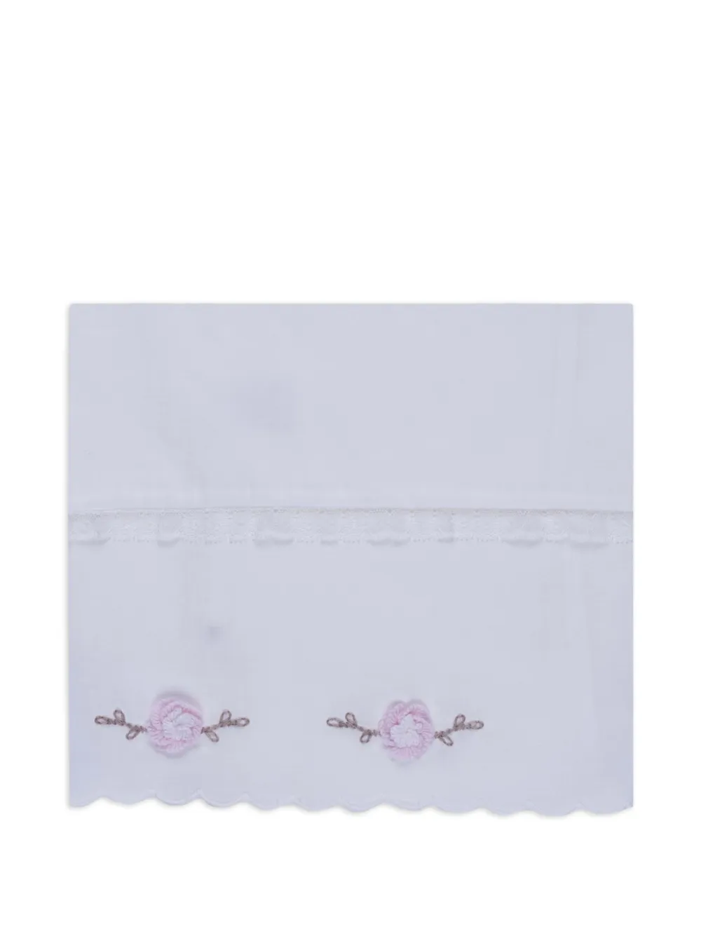 MARLU' couture Lenzuolo con ricamo floreale - Bianco