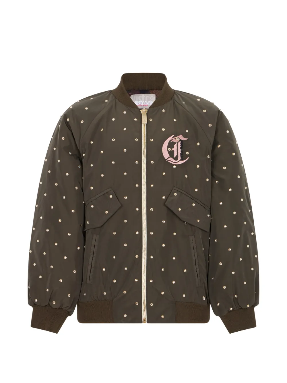 Just Cavalli Jack verfraaid met kristallen en logo-patch Bruin