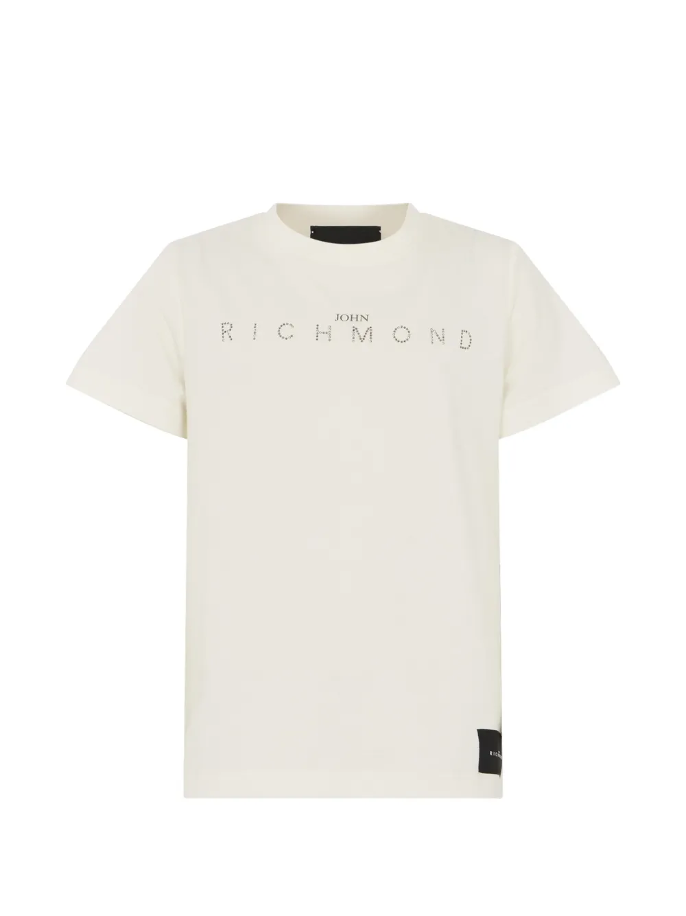 John Richmond Junior T-shirt con logo e strass - Toni neutri